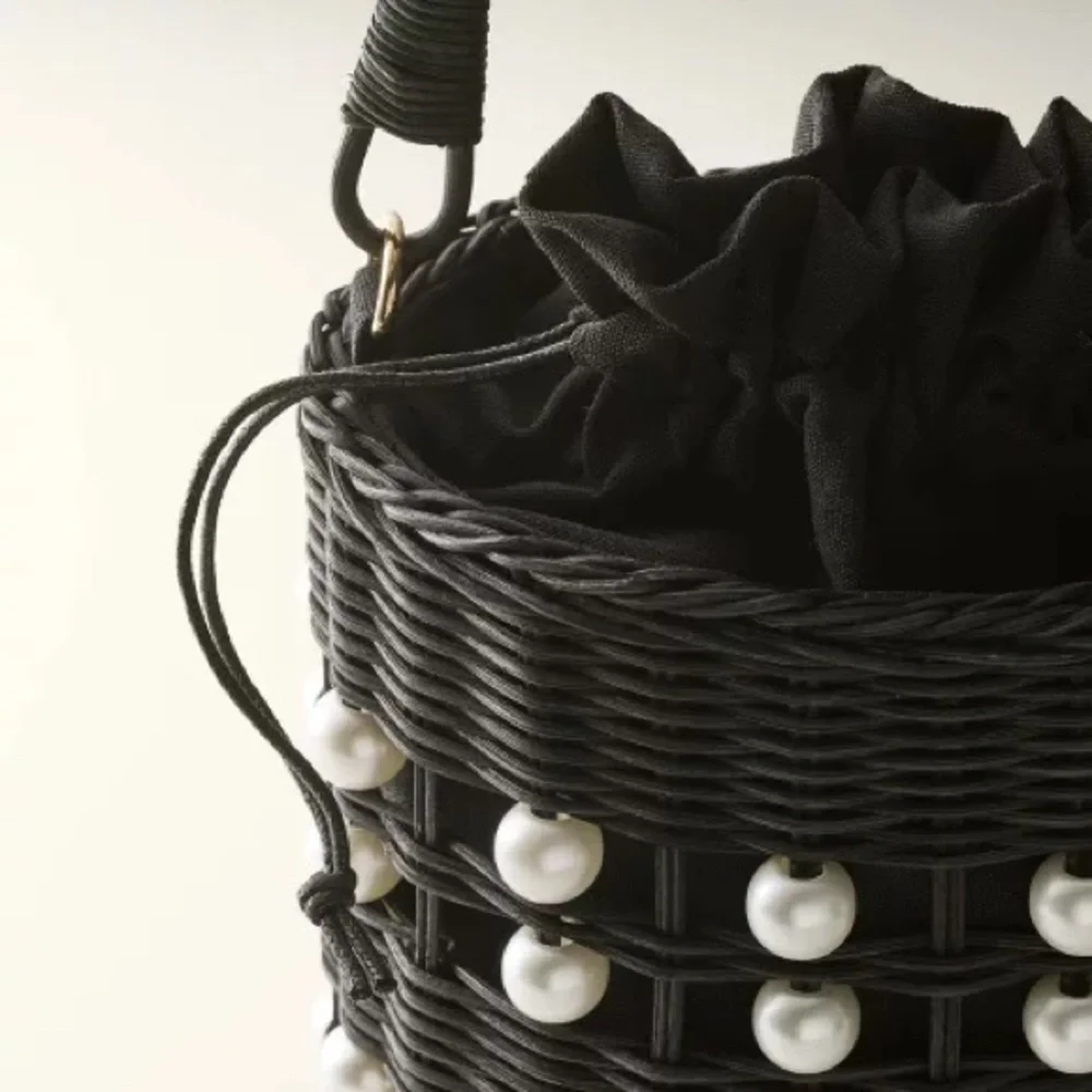 NWT Pearl Embellished Basket Bucket Bag - kate spade new york x Target Black - Picture 4 of 11
